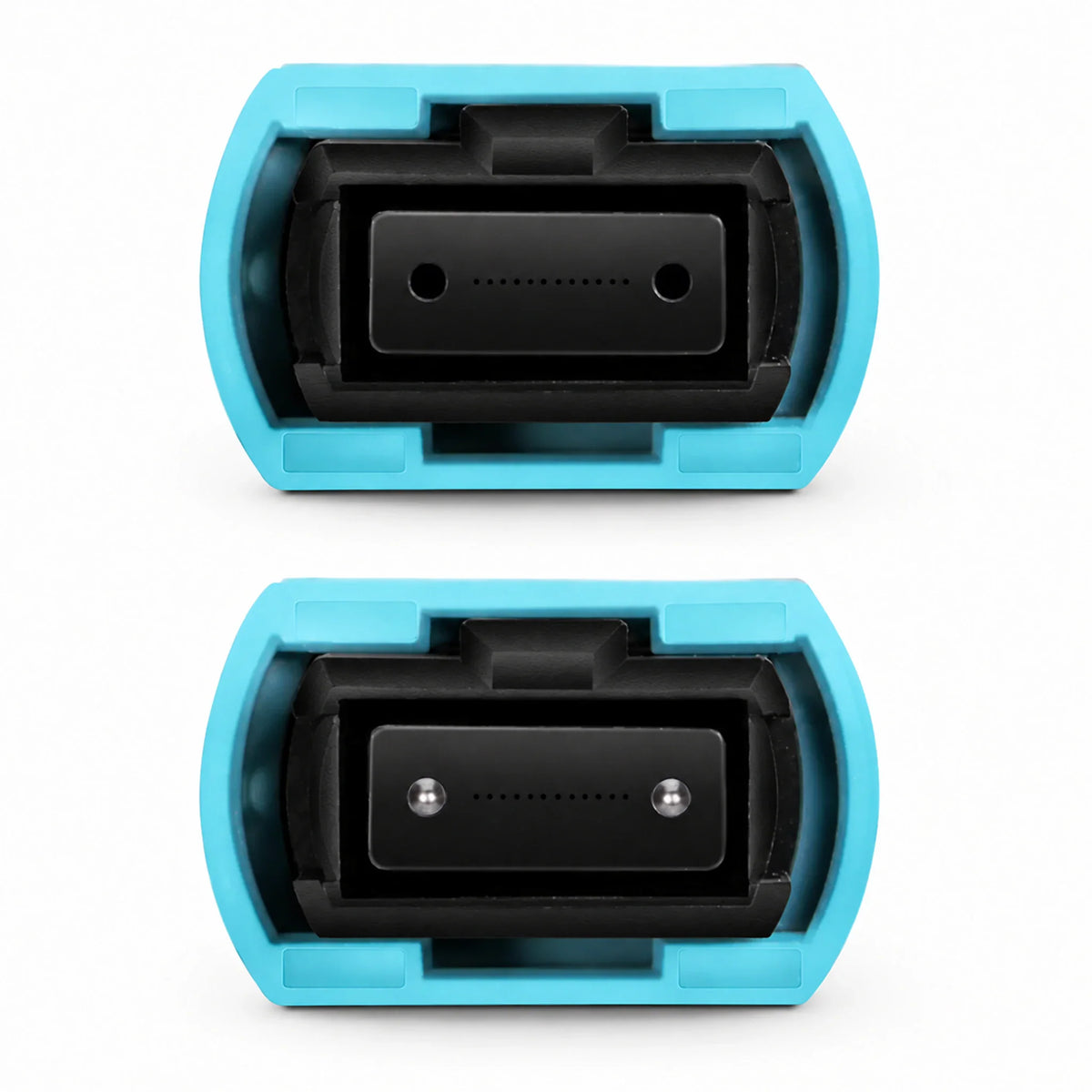 MPO-12 48F OM4 Trunk Cable - front views of MPO connector ends with and without guide pins