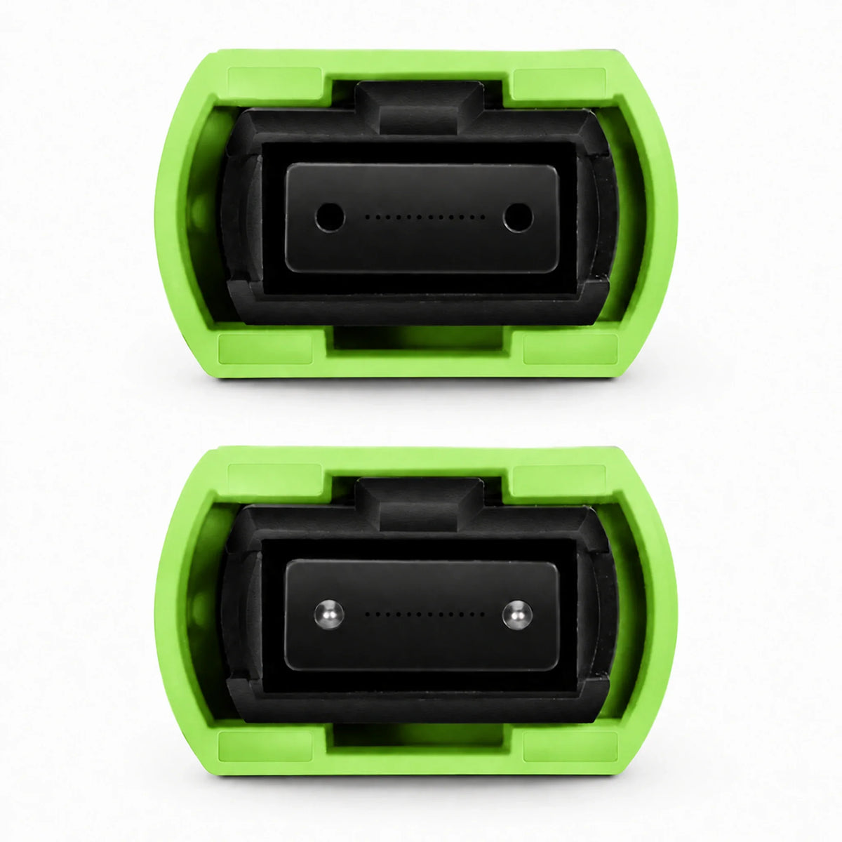 MPO-12 48F OM5 Trunk Cable - front views of MPO connector ends with and without guide pins
